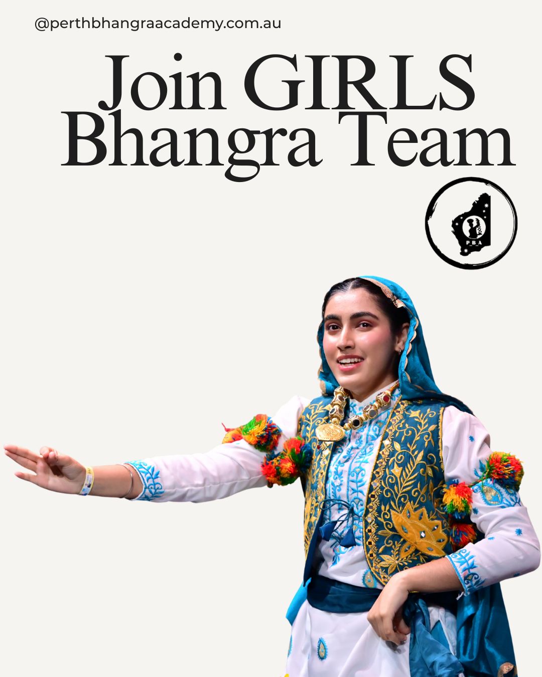 Join Perth Bhangra Academy girls Bhangra competition team in Perth
